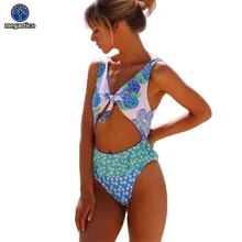 Сексуальный цельный купальник женский купальник с оборками и цветочным принтом женский купальник в горошек Женский Бандаж Сексуальные Купальники Монокини Бикини