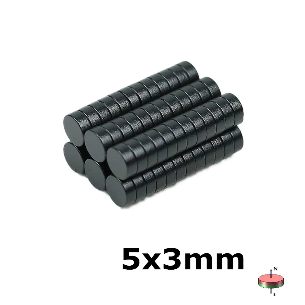 

Black Epoxy Magnet Strong Small Round 5x3mm Waterproof Rustproof Friction Fridge Whiteboard Magnetic Map Screen Bulletin Boards