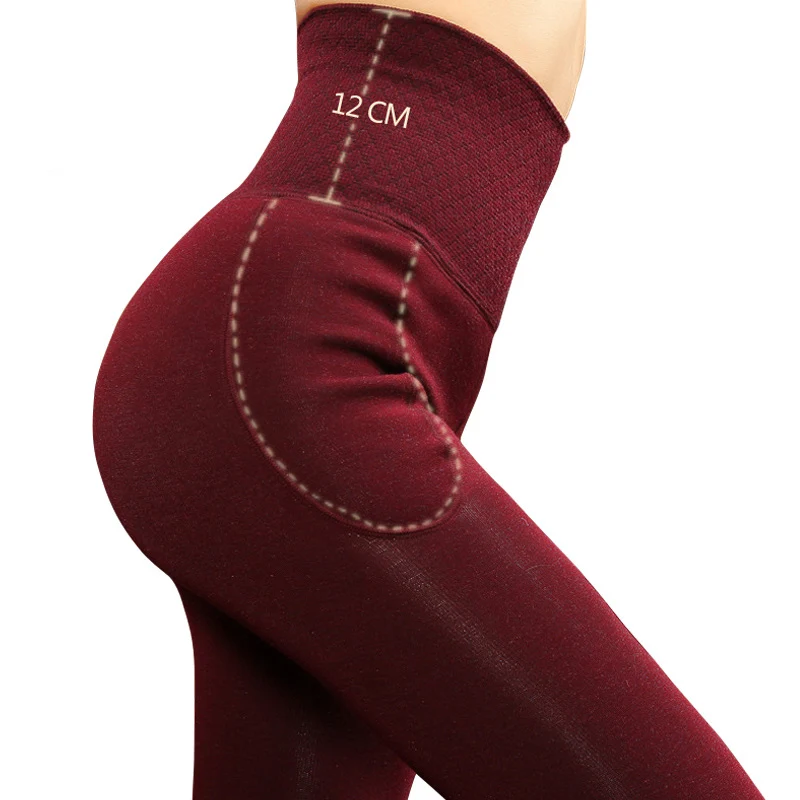 Goedkoop LANGSHA Vrouwen Leggings Winter Warme Broek Hoge Taille Afslanken Verdikking Super Elastische vrouwen Warme Fluwelen Body Shaper Leggings
