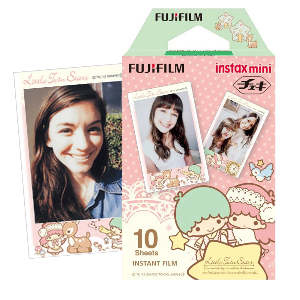 

10 Sheets Fuji Instax Color Film Little Twin Star Photo Paper Prints For Fujifilm Mini 7s 8 9 90 70 Instant Camera Share SP1 SP2