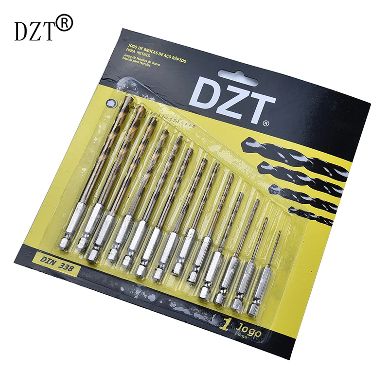 

13pcs/lot 1/4 Hex Shank Drill Bit 1.5-6.5mm hexagonal handle titanium twist drill bit drill bit sets