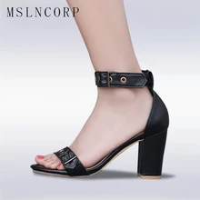 Plus Size 34-48 New Fashion ankle strap women sandals Summer Open Toe square high heels sandal dress party shoes Gladiator Pumps Plus Size 34-48 New Fashion ankle strap women sandals Summer Open Toe square high heels sandal dress party shoes Gladiator Pumps