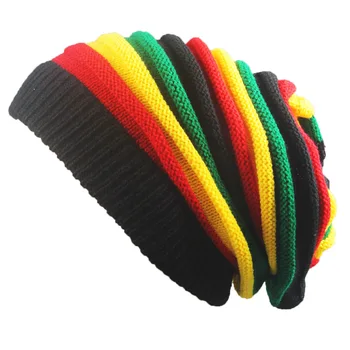 

Fashion color striped women's hair line hat hip-hop - hat long street dance knit men's hat wool cap