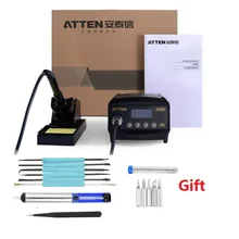 ATTEN AT938D 220 в 60 Вт цифровая паяльная станция с держателем для утюга ЖК-дисплей SMD паяльная припоя