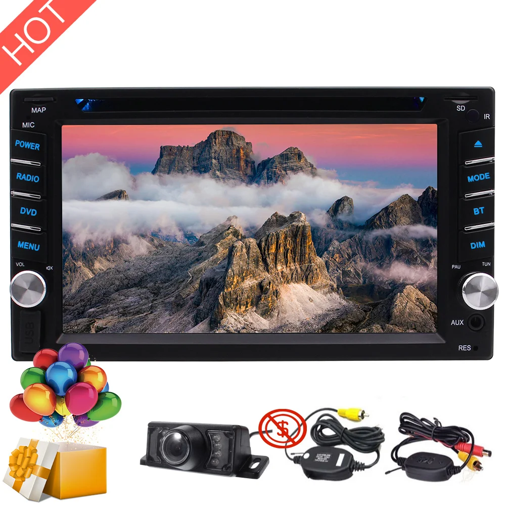 Excellent Double 2 Din HD Video FM AM Car Radio 6.2" Touchscreen Head Unit Bluetooth MP5 Stereo DVD Player Subwofer SWC Wireless Camera SD 0 Excellent Double 2 Din HD Video FM AM Car Radio 6.2" Touchscreen Head Unit Bluetooth MP5 Stereo DVD Player Subwofer SWC Wireless Camera SD 0