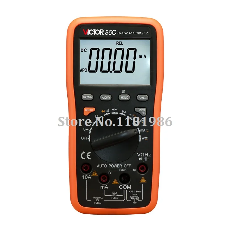 

VC86C Ammeter Multitester VICTOR 86C 3 3/4 Digital Multimeter AC DC Resistance Capacitance Frequency Victor Multimeter