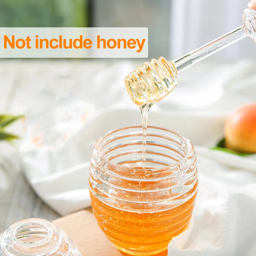 

Home Jam Stirring Rod Braed Syrup Container Seasoning Bottle Breakfast Honey Jar Beehive Condiment Dispenser Storage Pot Crystal