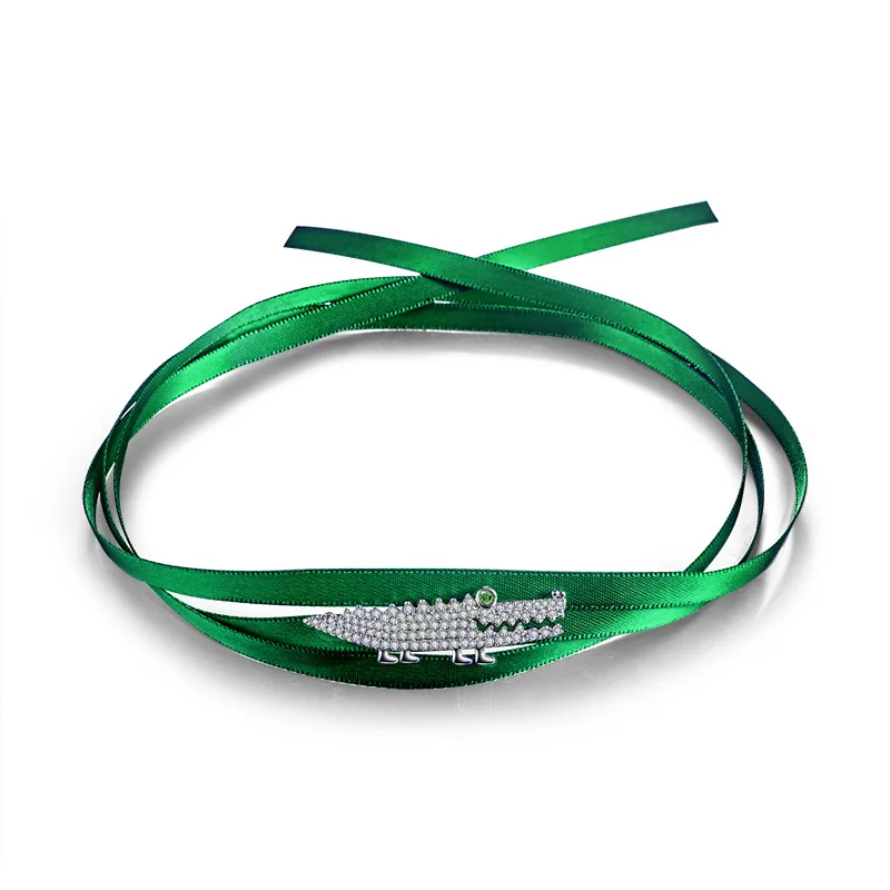 

2018 Creative New Crocodile Neck Collar Female Simple Ribbon Choker Necklace for Women zk40
