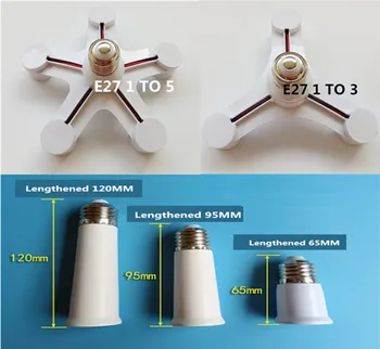

extend lamp base e27 lengthen Lamp holder e27 BASE converter Lampholder branch Distributor conversion longer lamp base extend