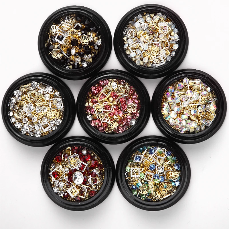 

MORDDA 2019 Mixed Colorful Nail Rhinestones 3D Crystal Stones For Nail Art Decorations DIY Design Manicure Diamonds