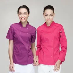 Цветной шеф повара пальто для будущих мам женские Уникальные chefwear Западная кухня куртки для поваров Великобритании отель униформа для