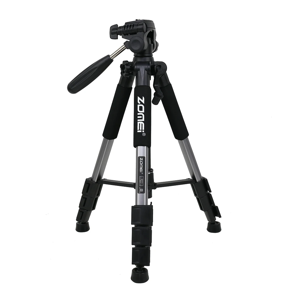 ZOMEI легкий портативный алюминиевый сплав камера дорожный штатив с быстроразъемной пластиной/сумка для переноски для Canon Nikon sony DSLR - Цвет: Серебристый