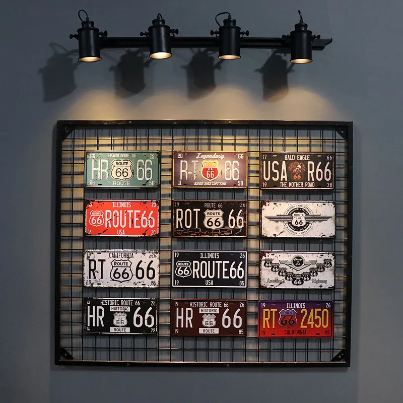 DL винтажный номерной знак с надписью настенный металлический плакат Route 66