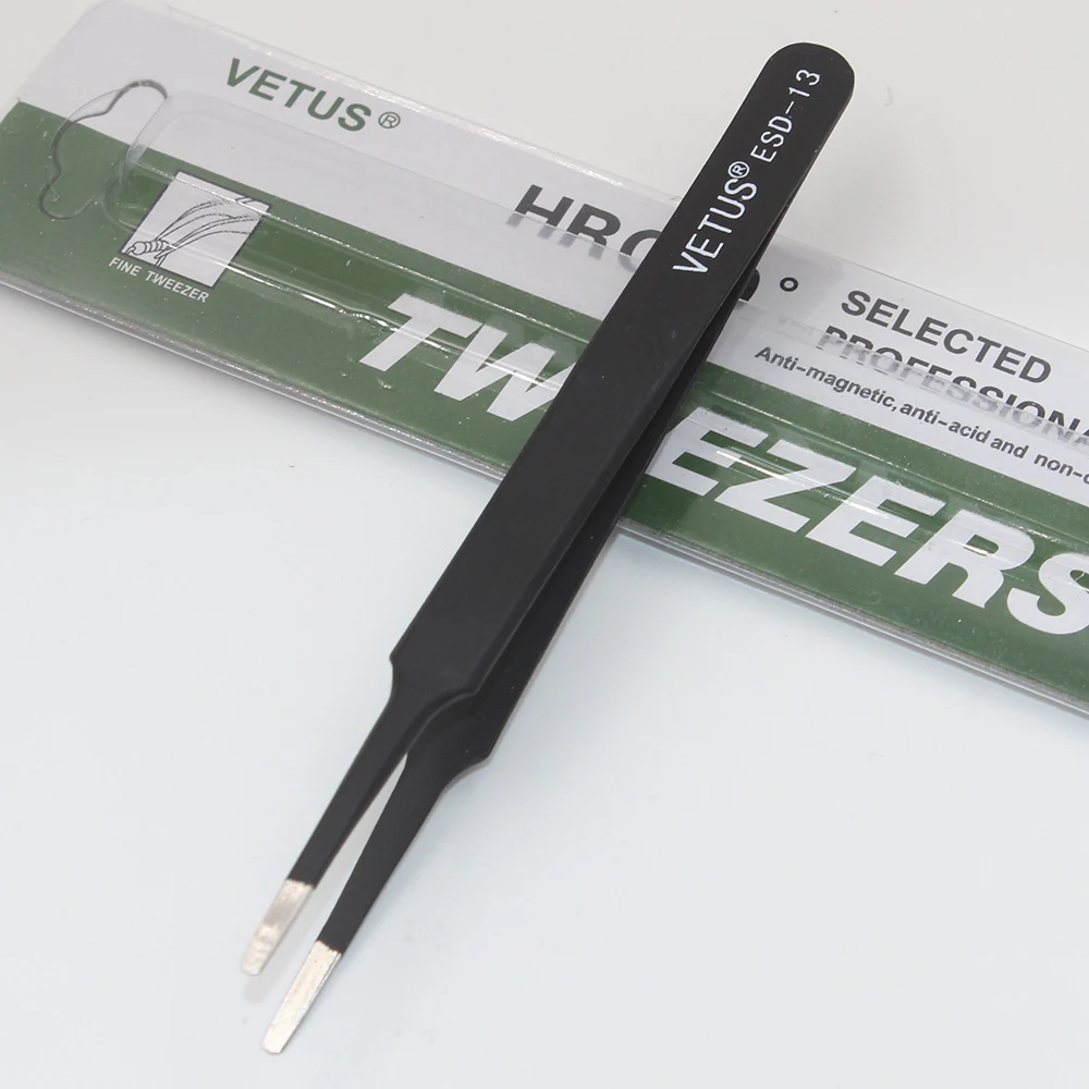 Anti-static ESD 10-17 Tweezers Set for Soldering Station Welding Assist Tools (ESD-10 11 12 13 14 15) precision tweezers,tweezer tool,esd anti static tweezers,soldering tweezers 1pcs