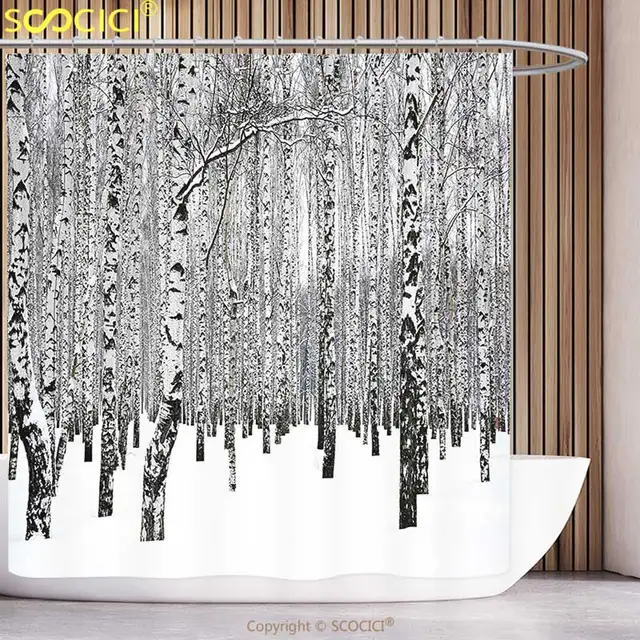 unique shower curtain winter decorations winter birch grove in forest with leafless tree branches nature image - Unique Shower Curtains unique shower curtain winter decorations winter birch grove in forest with leafless tree branches nature image - Unique Shower Curtains