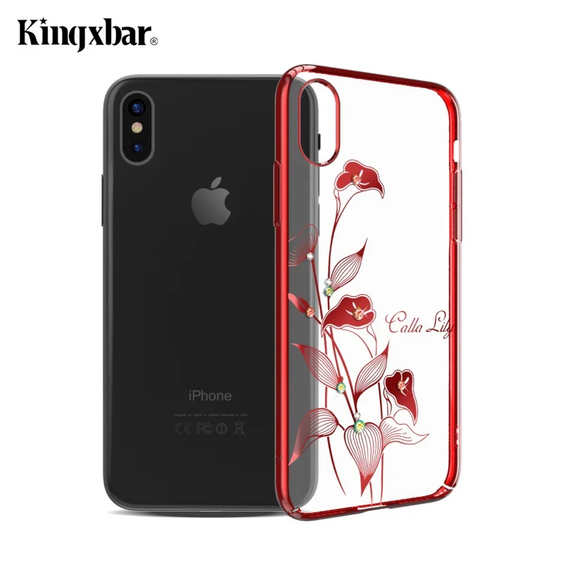 KINGXBAR for Apple iPhone X Case 10 Authorized Crystal Plating PC Hard Phone Cover Shell Fundas Bag |