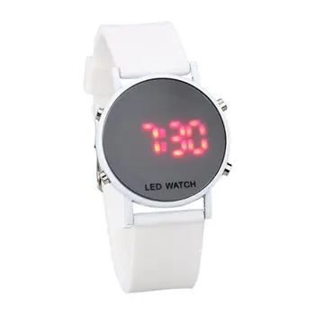 

YCYS!Silicone LED Watch Ladies Watch Sport Bracelet Watch White Strap