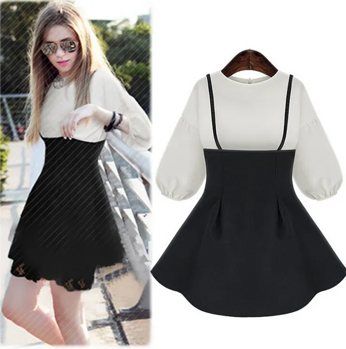 White Tops Suspender Skirt Womens 2 