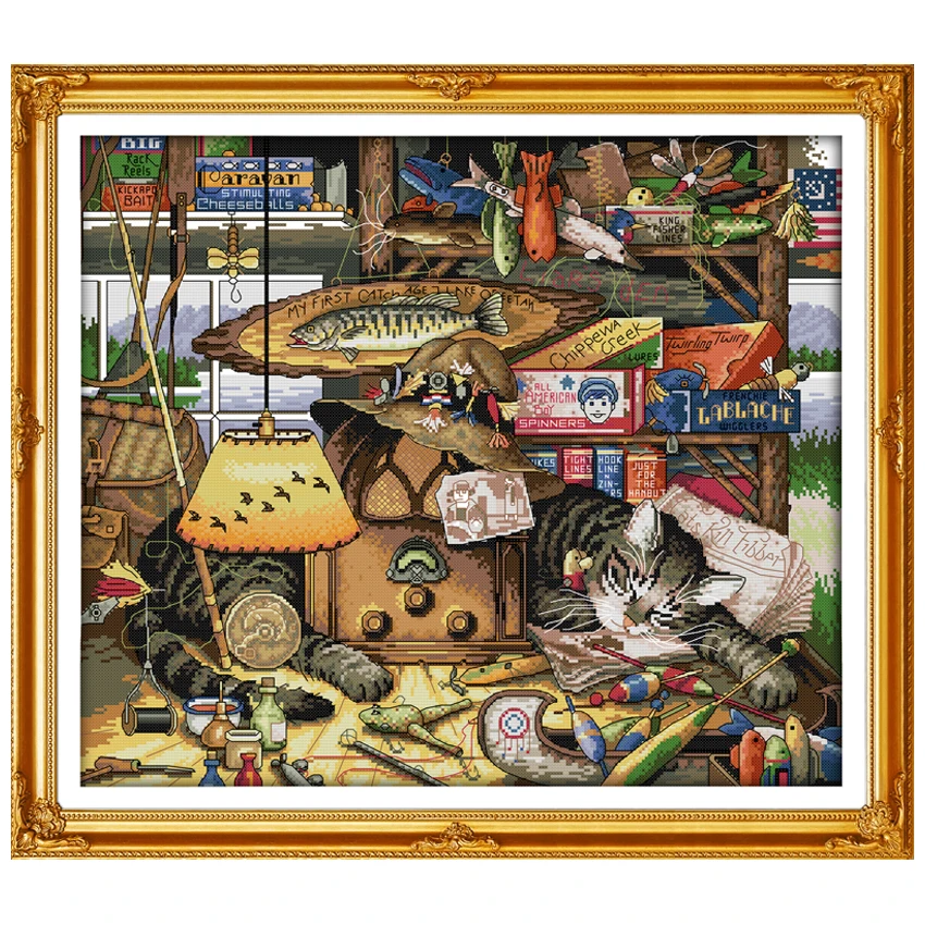 

14/16/18/27/28 Free Ship Sweet Dream Cat Counted Animal Cross Stitch Set Chinese Cross-stitch Kits Embroidery Needlework