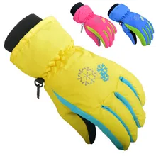 Детские Лыжные зимние перчатки сохраняющие тепло Водонепроницаемые Детские Лыжный ветрозащитный утолщенные перчатки для девочек и мальчиков