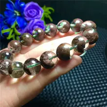 Натуральный красный фантом, призрак кварцевый браслет 14-13 мм AAA