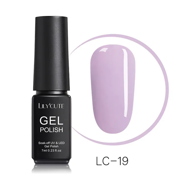 LILYCUTE 7ml Nude Glitter Gel Nail Polish Shimmer Pink Purple Soak Off UV LED Gel Polish Varnish Nail Art Lacquer - Цвет: LC-19