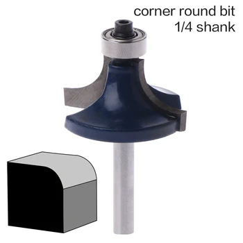 

1/4 Shank Round over Beading Edging Router Bit Set Carbide Tipped Tenon Cutter for Woodworking Engraving Tools
