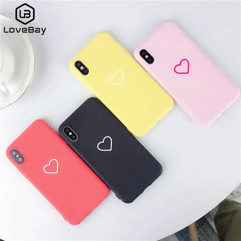 

Lovebay Heart Mobile Phone Shells Cool Back Cover For Iphone X 6 6s 7 8 Plus XR XS MAX Cover Cases Lovely Love Design Shockproof