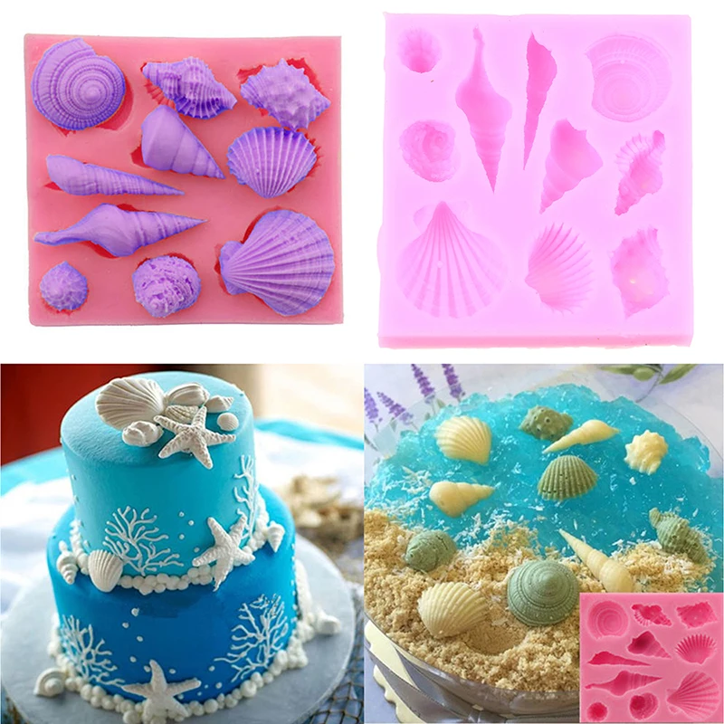

Silicone Sea Shell Fondant Mold Cake Decorating Mold Tool Cake Baking Soap Mould Bakeware Kitchen Accessories Molde De Silicone