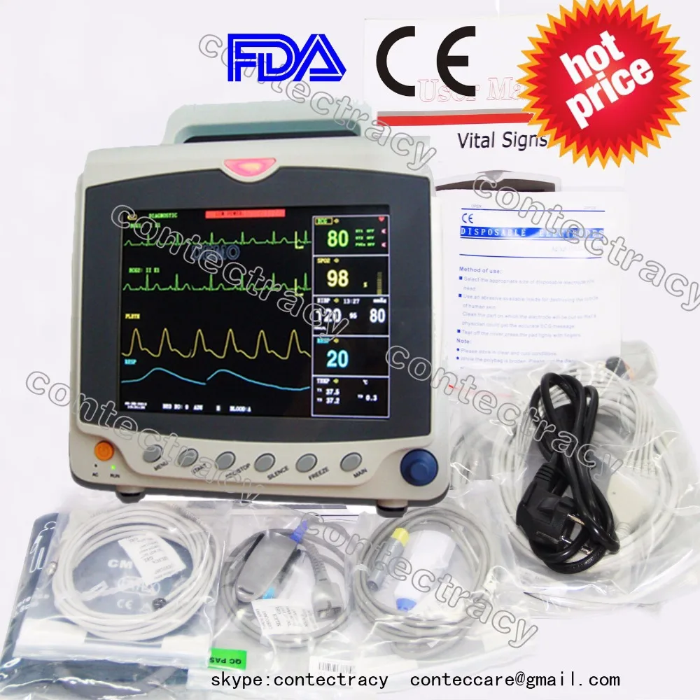 

equipment ICU Patient Monitor Vital Sign with ECG+NIBP+SPO2+PR 3y Warranty