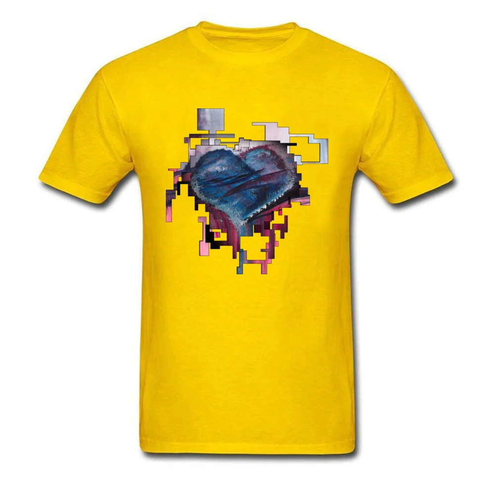 Modern Love 100% Cotton Men's Short Sleeve Tops & Tees Printed On Fall Top T-shirts Casual Top T-shirts 2018 Discount Round Neck Modern Love yellow