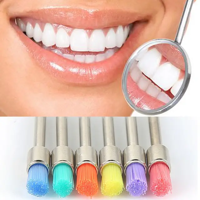 100pc Pro Dental Small Flat Polishing Polisher Prophylaxis Brush 3cm