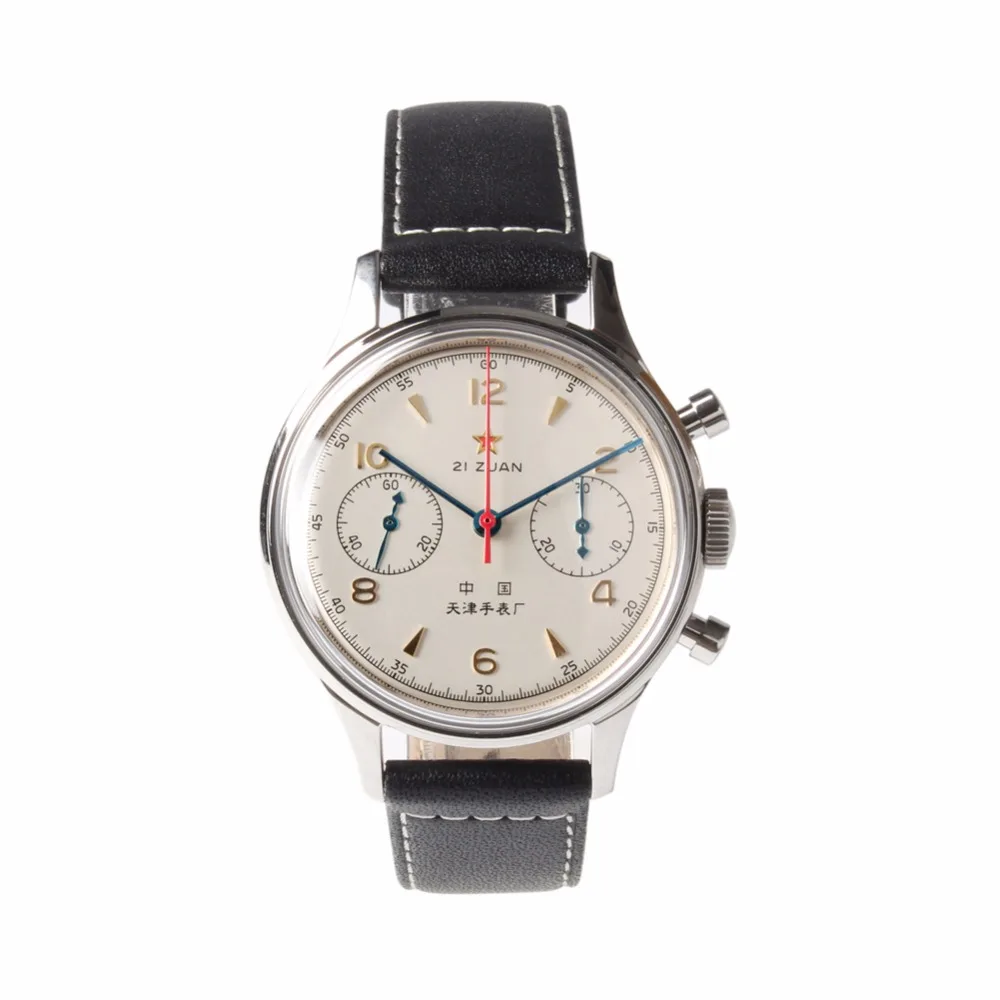 Чайка 1963 переизданные хронограф часы Ограниченная серия Тяньцзинь Китай холст ремешок ручной Ветер Механические Мужские часы FKJB