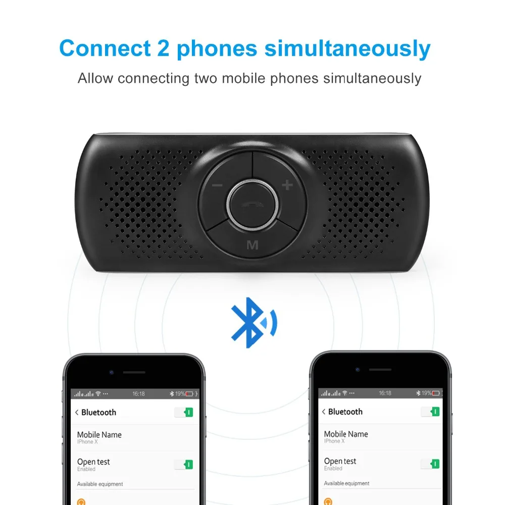 ANLUD Handsfree Bluetooth Car Kit Wireless Bluetooth Speaker Phone EDR MP3 Music Player Sun Visor Clip Speakerphone (6)