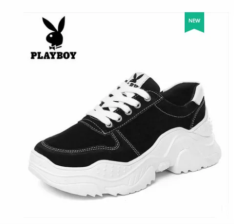 

Women's shoes black sneakers female autumn Korean version of the wild platform Korean casual students small black shoes