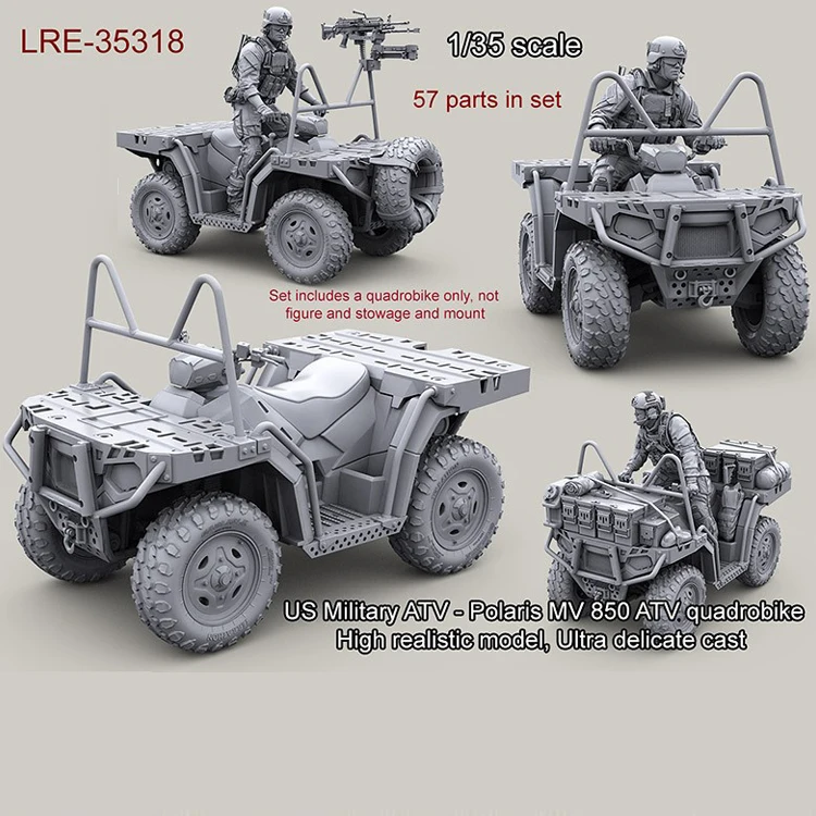 1/35 полимерный модельный комплект Американский военный ATV-Polaris MV 850 квадроцикл(только автомобиль) неокрашенный и в разобранном виде 311 г