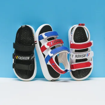 

Explosion models fashion summer new sports color matching sandals letters webbing boys beach shoes Korean children's sand