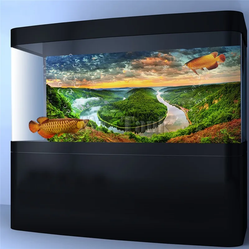 Mr. Tank Новое поступление тропический лес аквариум фон Плакат HD 3D эффект аквариум пейзаж настенные украшения самоклеющиеся