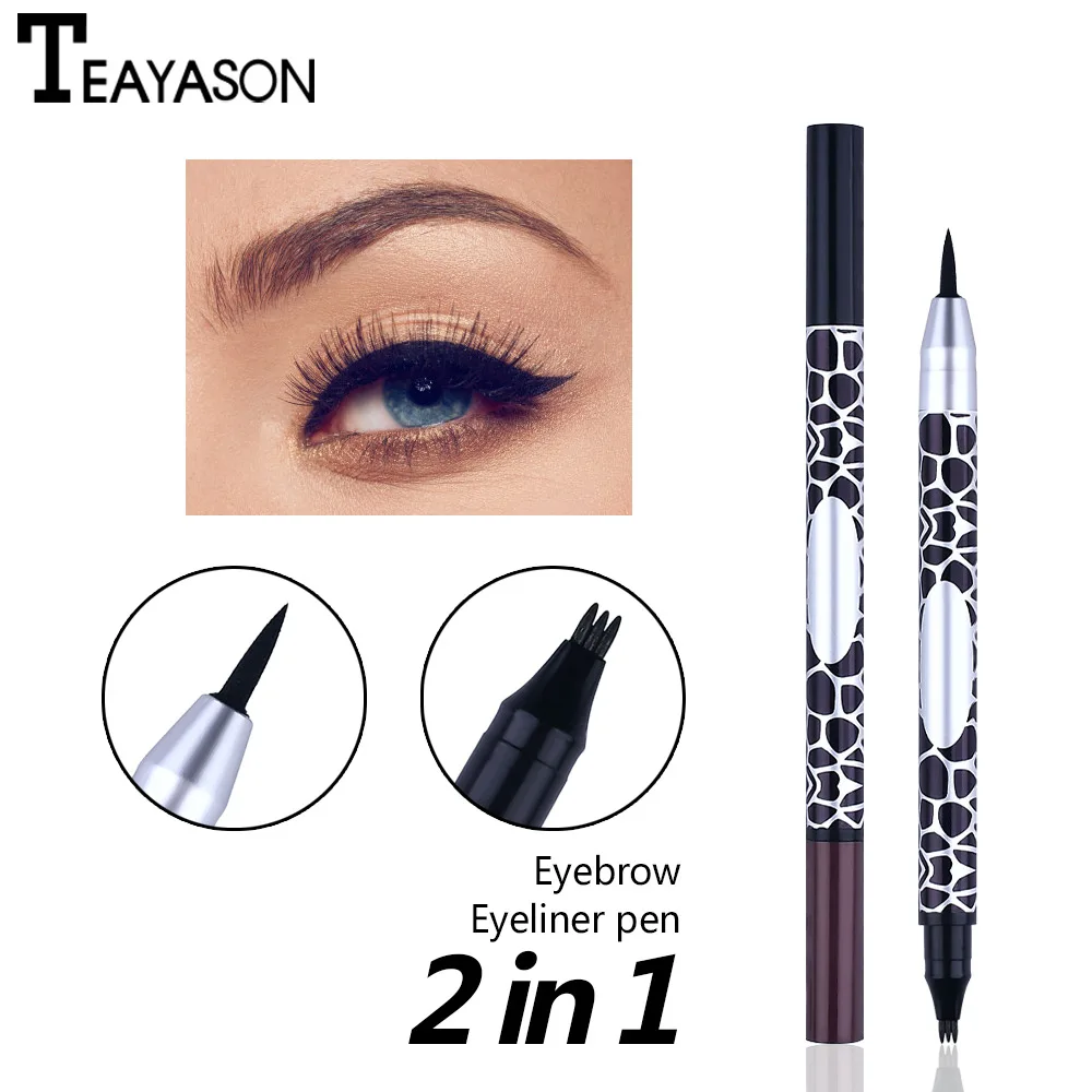 

Eyebrow eyeliner pencil 2-in-1Waterproof Fork tip Eyebrow Tattoo Pen Fine Sketch Eye brow Enhancer makeup Cosmetics