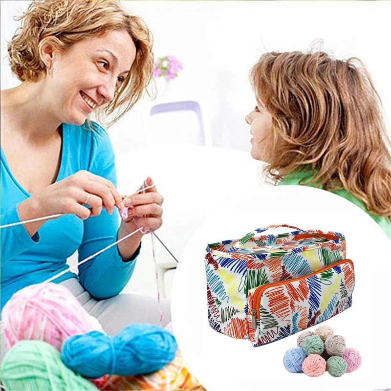 New 6 Styles Yarn Storage Tote Knitting Bag Women Travel Yarn Organizer Bag for Crochet Hooks Knitting Needles Sewing Tools Case