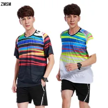 Zmsm короткие Для Мужчин's Рубашки Шорты спортивный костюм дышащая Бадминтон Одежда для настольного тенниса Фитнес Бег одежда ay107