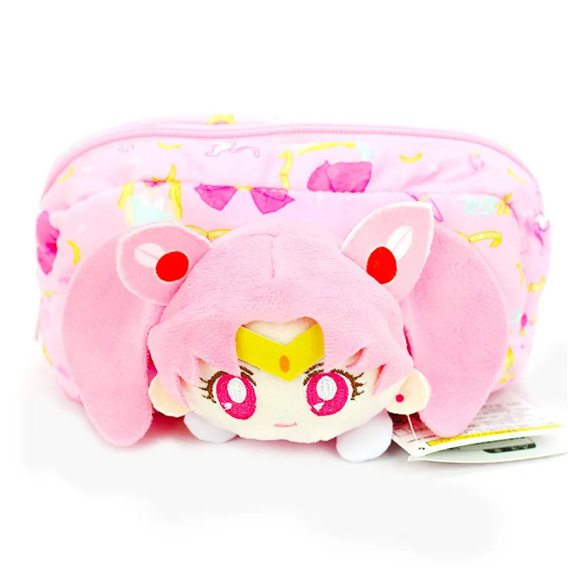 

Japanese new cartoon cute Sailor Moon Usagi Tsukino wallet plush zipper cosmetic make up storage bag purse beauty organizer