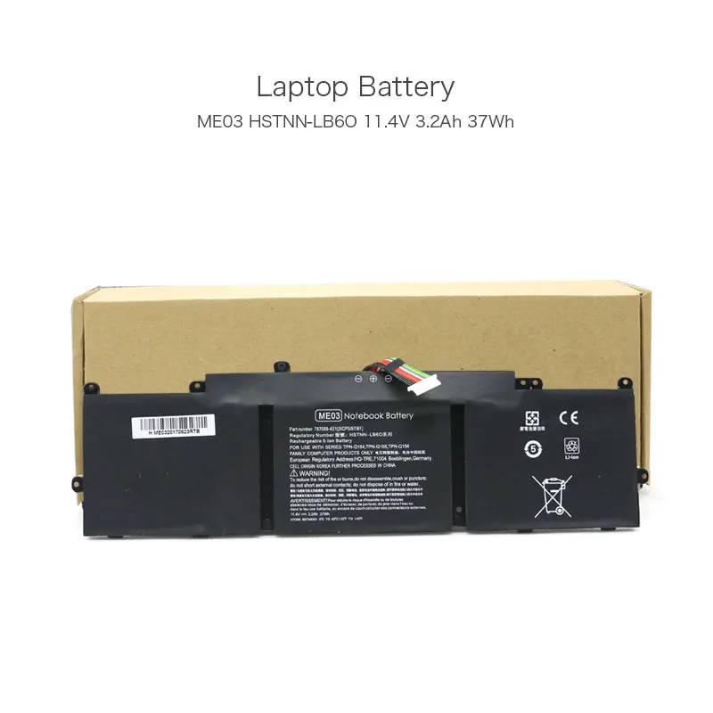 11.4V 3.2Ah 37Wh HSTNN UB6M ME03XL Notebook Replacement Battery for HP