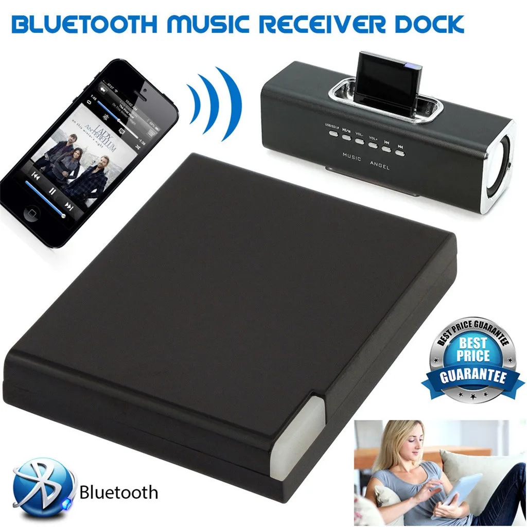 

EDAL 30Pin Bluetooth Receiver A2DP Wireless v2.1 Music Receivers Adapter for iPod For iPhone 30 Pin Dock Docking Station Speaker