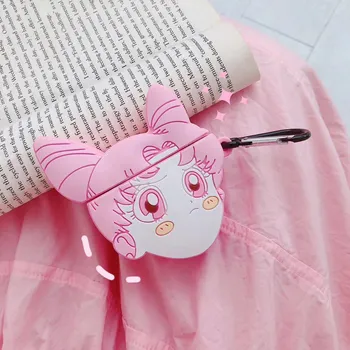 

Earphone Case for Airpods 2 Case Silicone Cute Girl Cartoon Cover for Apple Air Pods 1 Case Funny Anime Accessories with Keyring