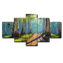 

Vintage 5 Panel Wall Art Graffiti Outside Posters and Prints Canvas Painting for Home Decor Living Room Decoration No Frame