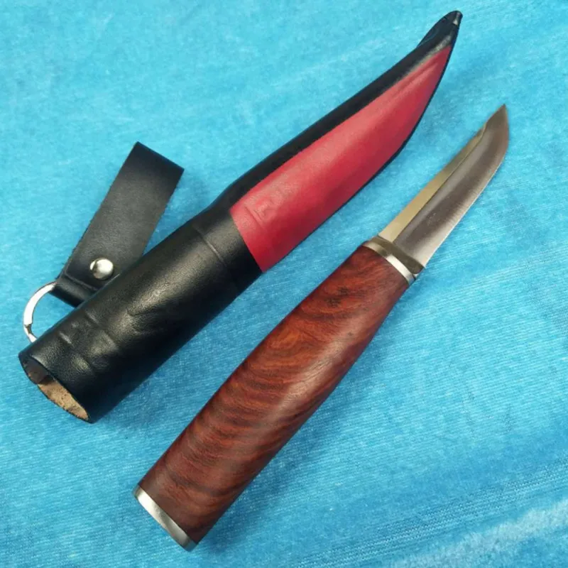 Ручной работы, 440C стальной охотничий нож, Походный нож для выживания, тактический нож с фиксированным лезвием, деревянная ручка