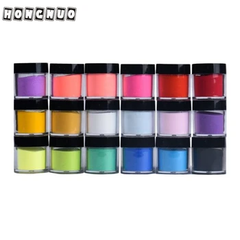 

18 Colors Acrylic Nail Art Tips UV Gel Powder Dust Design Decoration 3D DIY Decoration Set 3J