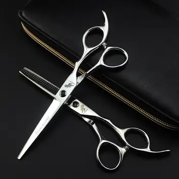 

6" 440C Customized Brand black gem Hairdressing Scissors Cutting Shears Thinning Shears Professional Hair Scissors DIY