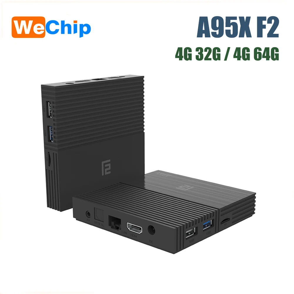 ТВ приставка Wechip A95X F2 Android 9 0 Amlogic S905X2 42 ГБ 64 BT 4 2 4G/5G Wi Fi 4K HD IP приставка|ТВ-приставки